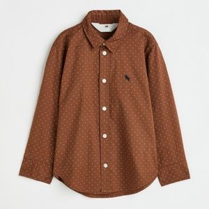 H&M Cotton Shirt - Brown/Dotted